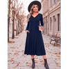 Zeagoo Dresses for Womens Long Sleeve Midi Dress Fall Casual A Line Dress(Blue)
