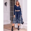 Zeagoo Dresses for Womens Long Sleeve Midi Dress Fall Casual A Line Dress(Blue Floral)