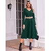 Zeagoo Dresses for Womens Long Sleeve Midi Dress Fall Casual A Line Dress(Green)