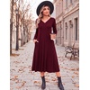 Zeagoo Dresses for Womens Long Sleeve Midi Dress Fall Casual A Line Dress(Red)