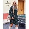Zeagoo Fall Dresses for Women Long Sleeve Casual Pleated V Neck Dress 2026 A Line Tunic Dress(B26 Green Floral)