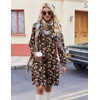 Zeagoo Fall Dresses for Women Long Sleeve Casual Pleated V Neck Dress 2026 A Line Tunic Dress(B26 Maple Leaf)