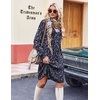 Zeagoo Fall Dresses for Women Long Sleeve Casual Pleated V Neck Dress 2026 A Line Tunic Dress(B26 Navy Floral)