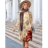 Zeagoo Fall Dresses for Women Long Sleeve Casual Pleated V Neck Dress 2026 A Line Tunic Dress(Beige Floral)