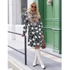 Zeagoo Fall Dresses for Women Long Sleeve Casual Pleated V Neck Dress 2026 A Line Tunic Dress(Black Floral)