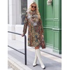 Zeagoo Fall Dresses for Women Long Sleeve Casual Pleated V Neck Dress 2026 A Line Tunic Dress(Chic Printed)