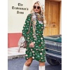 Zeagoo Fall Dresses for Women Long Sleeve Casual Pleated V Neck Dress 2026 A Line Tunic Dress(Xmas Green)