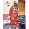 Zeagoo Fall Dresses for Women Long Sleeve Casual Pleated V Neck Dress 2026 A Line Tunic Dress(Xmas Reindeer)