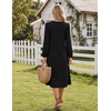 Zeagoo Fall Dresses for Women Long Sleeve Midi Dress Casual A Line Dresses 2026 Pleated Flare Dress with Pockets(A-black)