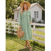 Zeagoo Fall Dresses for Women Long Sleeve Midi Dress Casual A Line Dresses 2026 Pleated Flare Dress with Pockets(Light Green Floral)