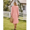 Zeagoo Fall Dresses for Women Long Sleeve Midi Dress Casual A Line Dresses 2026 Pleated Flare Dress with Pockets(Pink Polka Dot)