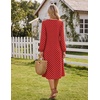 Zeagoo Fall Dresses for Women Long Sleeve Midi Dress Casual A Line Dresses 2026 Pleated Flare Dress with Pockets(Red Polka Dot)