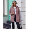 Zeagoo Hoodie for Women Hooded Sweatshirt Button Hoodies With Pockets Comfy Fleece Jackets 2026 Fashion S-3XL(Ash Pink)