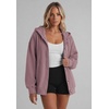 Zeagoo Hoodie for Women Hooded Sweatshirt Button Hoodies With Pockets Comfy Fleece Jackets 2026 Fashion S-3XL(Ash Pink)