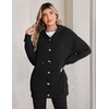 Zeagoo Hoodie for Women Hooded Sweatshirt Button Hoodies With Pockets Comfy Fleece Jackets 2026 Fashion S-3XL(Black)