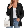 Zeagoo Hoodie for Women Hooded Sweatshirt Button Hoodies With Pockets Comfy Fleece Jackets 2026 Fashion S-3XL(Black)