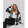 Zeagoo Hoodie for Women Hooded Sweatshirt Button Hoodies With Pockets Comfy Fleece Jackets 2026 Fashion S-3XL(Black Plaid)