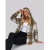 Zeagoo Hoodie for Women Hooded Sweatshirt Button Hoodies With Pockets Comfy Fleece Jackets 2026 Fashion S-3XL(Brown Plaid)