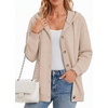 Zeagoo Hoodie for Women Hooded Sweatshirt Button Hoodies With Pockets Comfy Fleece Jackets 2026 Fashion S-3XL(Champagne)