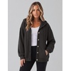 Zeagoo Hoodie for Women Hooded Sweatshirt Button Hoodies With Pockets Comfy Fleece Jackets 2026 Fashion S-3XL(Dark Gray)