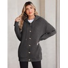 Zeagoo Hoodie for Women Hooded Sweatshirt Button Hoodies With Pockets Comfy Fleece Jackets 2026 Fashion S-3XL(Dark Gray)