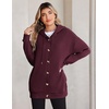 Zeagoo Hoodie for Women Hooded Sweatshirt Button Hoodies With Pockets Comfy Fleece Jackets 2026 Fashion S-3XL(Dark Red)