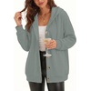Zeagoo Hoodie for Women Hooded Sweatshirt Button Hoodies With Pockets Comfy Fleece Jackets 2026 Fashion S-3XL(Gray-green)