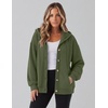 Zeagoo Hoodie for Women Hooded Sweatshirt Button Hoodies With Pockets Comfy Fleece Jackets 2026 Fashion S-3XL(Green)