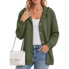 Zeagoo Hoodie for Women Hooded Sweatshirt Button Hoodies With Pockets Comfy Fleece Jackets 2026 Fashion S-3XL(Green)