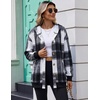Zeagoo Hoodie for Women Hooded Sweatshirt Button Hoodies With Pockets Comfy Fleece Jackets 2026 Fashion S-3XL(Grey Black Plaid)