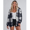 Zeagoo Hoodie for Women Hooded Sweatshirt Button Hoodies With Pockets Comfy Fleece Jackets 2026 Fashion S-3XL(Grey Black Plaid)