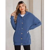 Zeagoo Hoodie for Women Hooded Sweatshirt Button Hoodies With Pockets Comfy Fleece Jackets 2026 Fashion S-3XL(Grey-blue)
