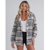 Zeagoo Hoodie for Women Hooded Sweatshirt Button Hoodies With Pockets Comfy Fleece Jackets 2026 Fashion S-3XL(Grey-brown Plaid)