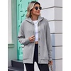 Zeagoo Hoodie for Women Hooded Sweatshirt Button Hoodies With Pockets Comfy Fleece Jackets 2026 Fashion S-3XL(Light Gray)