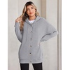 Zeagoo Hoodie for Women Hooded Sweatshirt Button Hoodies With Pockets Comfy Fleece Jackets 2026 Fashion S-3XL(Light Gray)