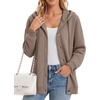 Zeagoo Hoodie for Women Hooded Sweatshirt Button Hoodies With Pockets Comfy Fleece Jackets 2026 Fashion S-3XL(Tea Ash)
