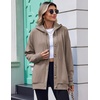 Zeagoo Hoodie for Women Hooded Sweatshirt Button Hoodies With Pockets Comfy Fleece Jackets 2026 Fashion S-3XL(Tea Ash)