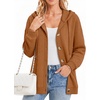 Zeagoo Hoodie for Women Hooded Sweatshirt Button Hoodies With Pockets Comfy Fleece Jackets 2026 Fashion S-3XL(Walnut Brown)
