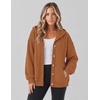Zeagoo Hoodie for Women Hooded Sweatshirt Button Hoodies With Pockets Comfy Fleece Jackets 2026 Fashion S-3XL(Walnut Brown)