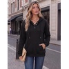 Zeagoo Hoodies for Women Casual Button Sweatshirt Oversized Fall Clothes(A01-black)