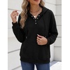Zeagoo Hoodies for Women Casual Button Sweatshirt Oversized Fall Clothes(A01-black)