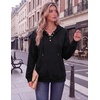 Zeagoo Hoodies for Women Casual Button Sweatshirt Oversized Fall Clothes(A01-black)