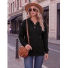 Zeagoo Hoodies for Women Casual Button Sweatshirt Oversized Fall Clothes(A01-black)