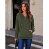 Zeagoo Hoodies for Women Casual Button Sweatshirt Oversized Fall Clothes(Army Green)
