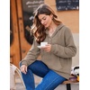 Zeagoo Hoodies for Women Casual Button Sweatshirt Oversized Fall Clothes(Coffee Grey)