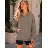 Zeagoo Hoodies for Women Casual Button Sweatshirt Oversized Fall Clothes(Coffee Grey)