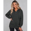 Zeagoo Hoodies for Women Casual Button Sweatshirt Oversized Fall Clothes(Dark Grey)