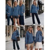 Zeagoo Hoodies for Women Casual Button Sweatshirt Oversized Fall Clothes(Gray Blue)