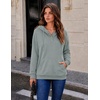 Zeagoo Hoodies for Women Casual Button Sweatshirt Oversized Fall Clothes(Gray Green)
