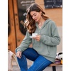 Zeagoo Hoodies for Women Casual Button Sweatshirt Oversized Fall Clothes(Gray Green)